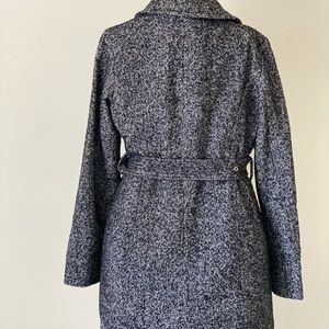 Michael Kors Black-white Zip-front Trench jacket.